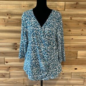 Talbots Women's Faux Wrap Top, Size 1x